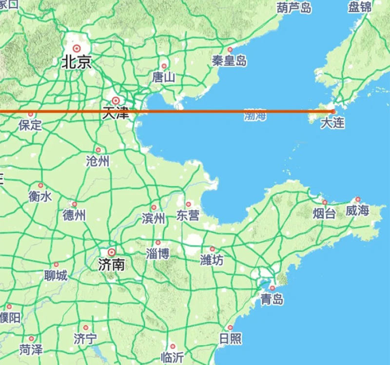 看了地图才知道,原来大连比北京还要靠南