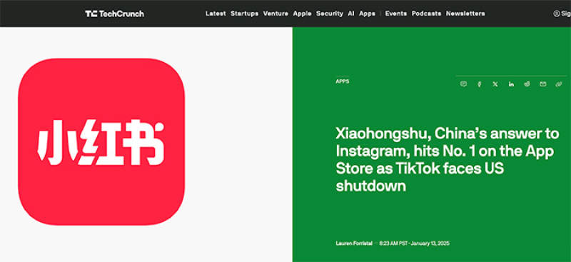 TechCrunch也没搞懂为啥突然就这么多美国人涌入小红书